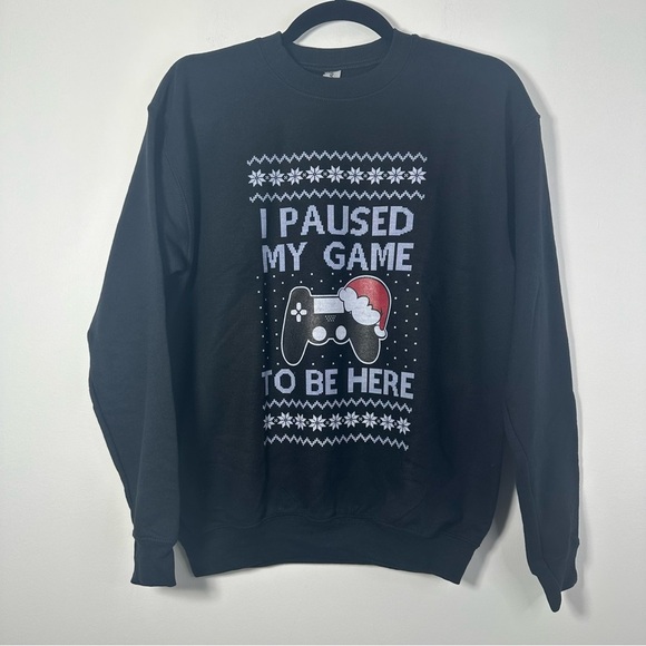 Gildan Other - Ugly Christmas Sweater I Paused My Game To Be Here Size XL Youth NWOT
